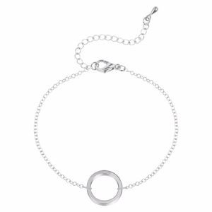 925 Sterling Silver Open Circle 'Karma' Bracelet
